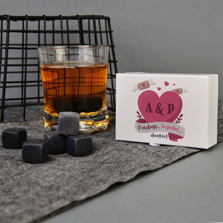 Dziękuję, że jesteś, skarbie - Kamienie do whisky z nadrukiem Dziękuję, że jesteś, skarbie - Kamienie do whisky z nadrukiem